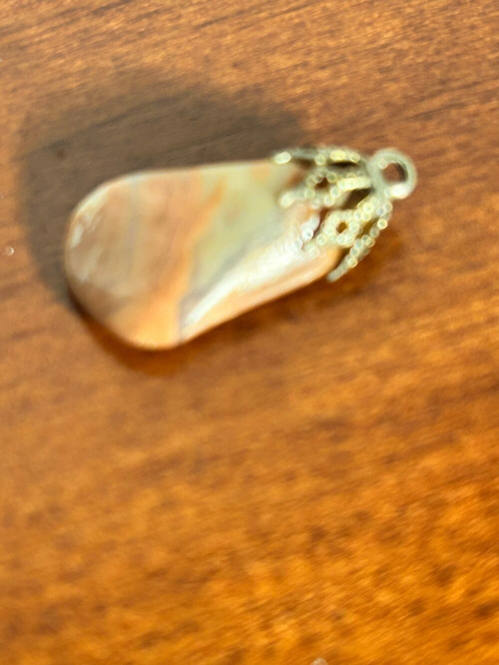 Vintage Gold Tone Gemstone Pendant - Elegant Solitaire Accent Charm Jewelry